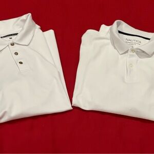 Get 2 Performance White Polo Shirts